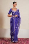 Shop_Kalakari by Akanksha_Purple Pure Silk Organza Embroidery Sequin Gulkhera And Aari Saree With Blouse _Online_at_Aza_Fashions