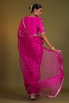 Kalakari by Akanksha_Pink Pure Silk Organza Embroidery Sadabahar Embellished Saree With Blouse _Online_at_Aza_Fashions