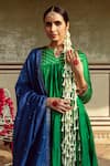 Maison Shefali_Green Chanderi Silk Embroidered Sequin Tiered Anarkali Set With Contrast Dupatta _Online_at_Aza_Fashions