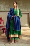 Maison Shefali_Green Chanderi Silk Embroidered Sequin Tiered Anarkali Set With Contrast Dupatta _at_Aza_Fashions