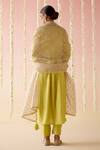 Shop_Nero India_Yellow Kurta Embroidered Aari V-neck A-line Flared Pant Set _at_Aza_Fashions