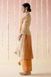 Buy_Nero India_Brown Kurta And Pant Chanderi Embroidered Aari Geometric Cheeta Set _Online_at_Aza_Fashions