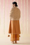 Shop_Nero India_Brown Kurta And Pant Chanderi Embroidered Aari Geometric Cheeta Set _at_Aza_Fashions