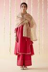 Buy_Nero India_Pink Kurta And Pant Chanderi Embroidered Aari Geometric Cheeta Straight Set _at_Aza_Fashions