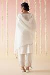 Shop_Nero India_White Chanderi, Viscose, Organza Embroidery, Tassels Dori Kurta Pant Set _at_Aza_Fashions