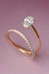 Buy_Fiona Diamonds_Rose Gold Rbc Lab Diamond 14kt Oval Ring _at_Aza_Fashions