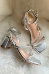 Buy_Modanta Footwear_Silver Diamond Embellished Strappy Heels _at_Aza_Fashions