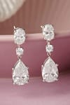 Buy_Fiona Diamonds_White Oval Lab Diamond 14kt Gold Pear Drop Earrings _at_Aza_Fashions