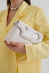 Buy_WAGON HORSE_White Falabella Vice Rectangle Shaped Crossbody Bag _at_Aza_Fashions