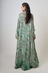 Shop_Nupur Kanoi_Green Crepe Hand Embroidered Abstract Print Lehenga Set With Kaftan Jacket _at_Aza_Fashions