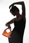 Shop_WAGON HORSE_Brown Metallic Basket Weave Bag _at_Aza_Fashions