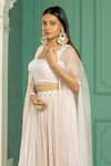 Shop_Monk & Mei_Pink Georgette Embellished Pearl Cape Open Sharara Set _Online_at_Aza_Fashions