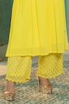 Buy_Monk & Mei_Yellow Georgette Embroidery Chikankari Thread V Sequin Yoke Anarkali Pant Set _Online_at_Aza_Fashions