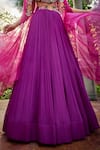 Buy_Show Shaa_Purple Blouse Chanderi Embroidered Floral Saanvi Gathered Lehenga And Cape Set _Online_at_Aza_Fashions