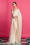 Shop_Priyanka Jain_Pink Crepe Embroidered Bead Queen Anna Ombre Pre-draped Saree With Blouse _Online_at_Aza_Fashions