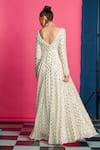 Priyanka Jain_Ivory Georgette Lining Fleur Pattern And Pearl Tassel Embellished Anarkali Set _at_Aza_Fashions