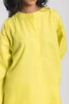 Shop_Avaha_Yellow Cambric Poplin Plain Round Neck Avasa Kurta With Pant _Online_at_Aza_Fashions