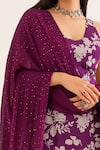 Avaha_Purple Georgette Embroidered Thread Round Raga Sequin And Work Dupatta _Online_at_Aza_Fashions