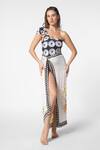 Buy_Ekastories_White Modal Satin Printed Floral Sarong Skirt _at_Aza_Fashions