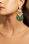 Buy_joules by radhika_Green Stone Chic Goddess Embellished Earrings _at_Aza_Fashions