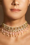 Buy_Joules by Radhika_Pink Stone Enchanting Floral Studded Choker _at_Aza_Fashions