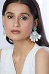 Buy_Samyukta Singhania_Blue Pearls Shell Patch Embellished Earrings _Online_at_Aza_Fashions