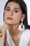 Samyukta Singhania_White Bead Aloha Embellished Drop Earrings _Online_at_Aza_Fashions