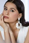 Shop_Samyukta Singhania_White Bead Aloha Embellished Drop Earrings _Online_at_Aza_Fashions