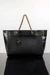 Buy_WAGON HORSE_Black The Iconic Rectangle Shaped Tote Bag _at_Aza_Fashions