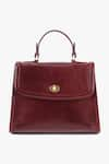 Buy_Tan & Loom_Maroon Plain Mini City Satchel Bag _at_Aza_Fashions