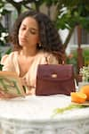 Tan & Loom_Maroon Plain Mini City Satchel Bag _Online_at_Aza_Fashions