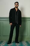 Buy_Asuka_Black Lachka Solid Zip-up Jacket With Pant _at_Aza_Fashions