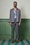 Buy_Asuka_Grey Lachka Plain Zip-up Jacket With Pant _at_Aza_Fashions