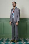 Asuka_Grey Lachka Plain Zip-up Jacket With Pant _Online_at_Aza_Fashions