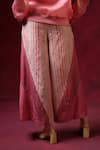 Shilpi Gupta_Pink Cotton Silk Embroidery Stripe Hand Block Print Trouser _Online_at_Aza_Fashions