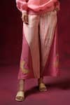 Buy_Shilpi Gupta_Pink Cotton Silk Embroidery Stripe Hand Block Print Trouser _Online_at_Aza_Fashions