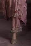 Buy_Kritika Dawar_Pink Silk Print Floral Glass Neck Amara Florence Embellished Kurta Pant Set _Online_at_Aza_Fashions