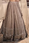 Kritika Dawar_Grey Mukaish Georgette Embroidery Zahra Paisley Phool Bridal Lehenga Set _at_Aza_Fashions