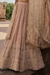 Kritika Dawar_Pink Chikankari Georgette Embroidery Zeenat Florin Jaal Bridal Lehenga Set _at_Aza_Fashions