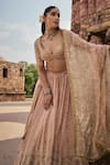 Kritika Dawar_Pink Chikankari Georgette Embroidery Zeenat Florin Jaal Bridal Lehenga Set _Online