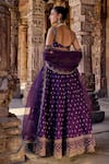 Shop_Kritika Dawar_Purple Silk Embroidery Dabka Sweetheart Raya Florin Bahar Bridal Lehenga Set _at_Aza_Fashions