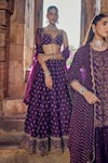 Kritika Dawar_Purple Silk Embroidery Dabka Sweetheart Raya Florin Bahar Bridal Lehenga Set _Online_at_Aza_Fashions