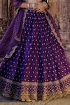 Buy_Kritika Dawar_Purple Silk Embroidery Dabka Sweetheart Raya Florin Bahar Bridal Lehenga Set _Online_at_Aza_Fashions