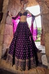 Kritika Dawar_Purple Silk Embroidery Dabka Sweetheart Raya Florin Bahar Bridal Lehenga Set _at_Aza_Fashions