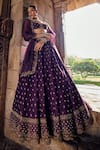 Buy_Kritika Dawar_Purple Silk Embroidery Dabka Sweetheart Raya Florin Bahar Bridal Lehenga Set 