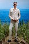 Buy_Asuka_Beige Linen Natural Voyager Blazer _Online_at_Aza_Fashions