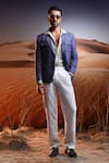 Shop_Asuka_Blue Delave Linen Voyager Blazer _Online_at_Aza_Fashions