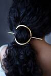 Buy_De'anma_Gold Charlotte Cutwork Hair Bun _at_Aza_Fashions