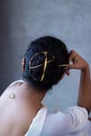 Buy_De'anma_Gold Qinisa Criss Cross Shaped Full Hair Bun _at_Aza_Fashions