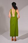 Shop_BAANI KHURANA_Green Crepe Embellished Sequin Sweetheart Vine High-low Tunic _at_Aza_Fashions